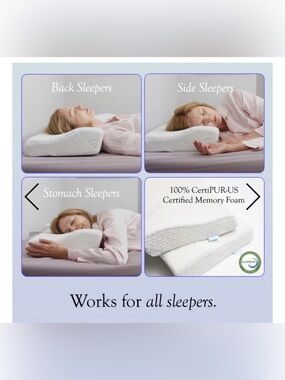 Dosaze Contoured Orthopedic Pillow - White NWOT